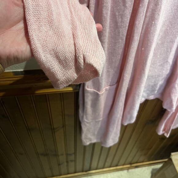 J Jill Linen Blend Long Cardigan Sweater Sz 2X Pink Casual Lightweight Coastal - Picture 2 of 7